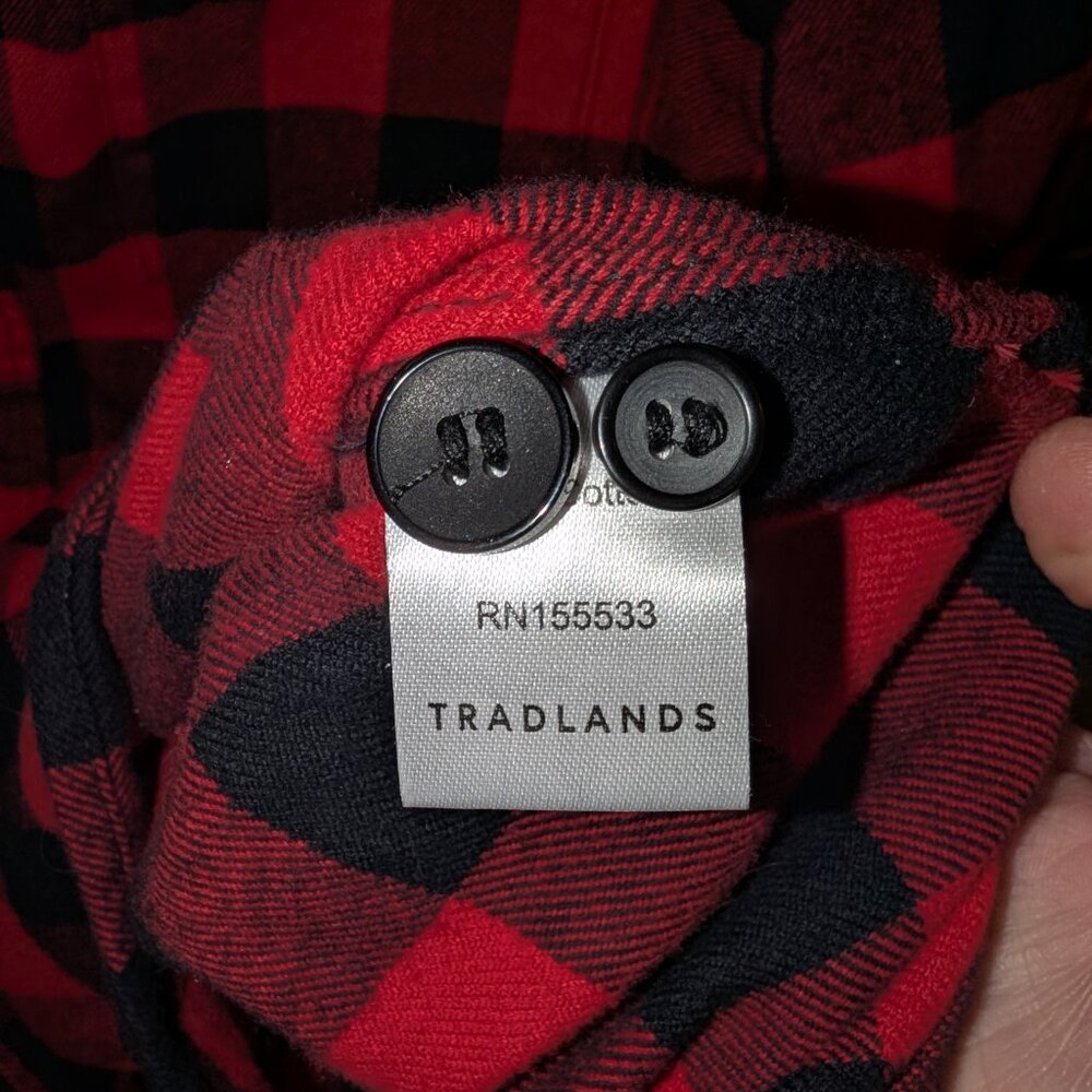 Tradlands Arapahoe 100% Cotton Red/Black Buffalo Plaid Flannel M - Picture 5 of 6